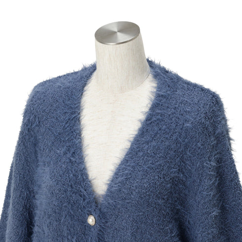 Feather Yarn Cardigan Dark Gray