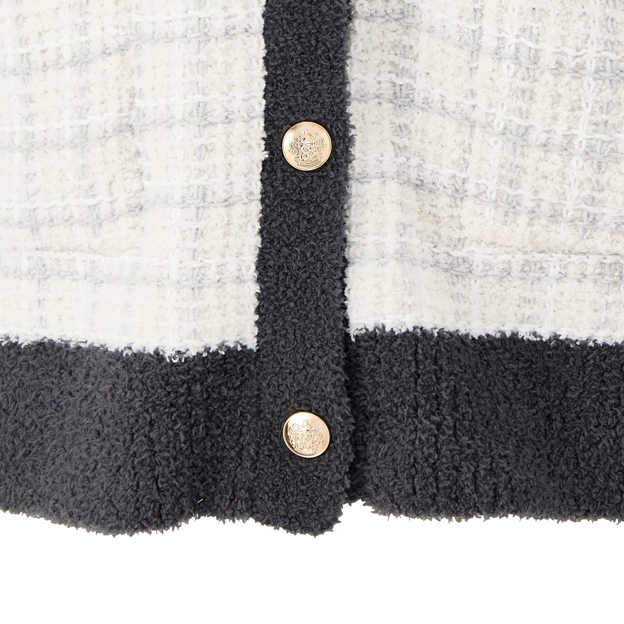 Tweed Pattern Cardigan Ivory