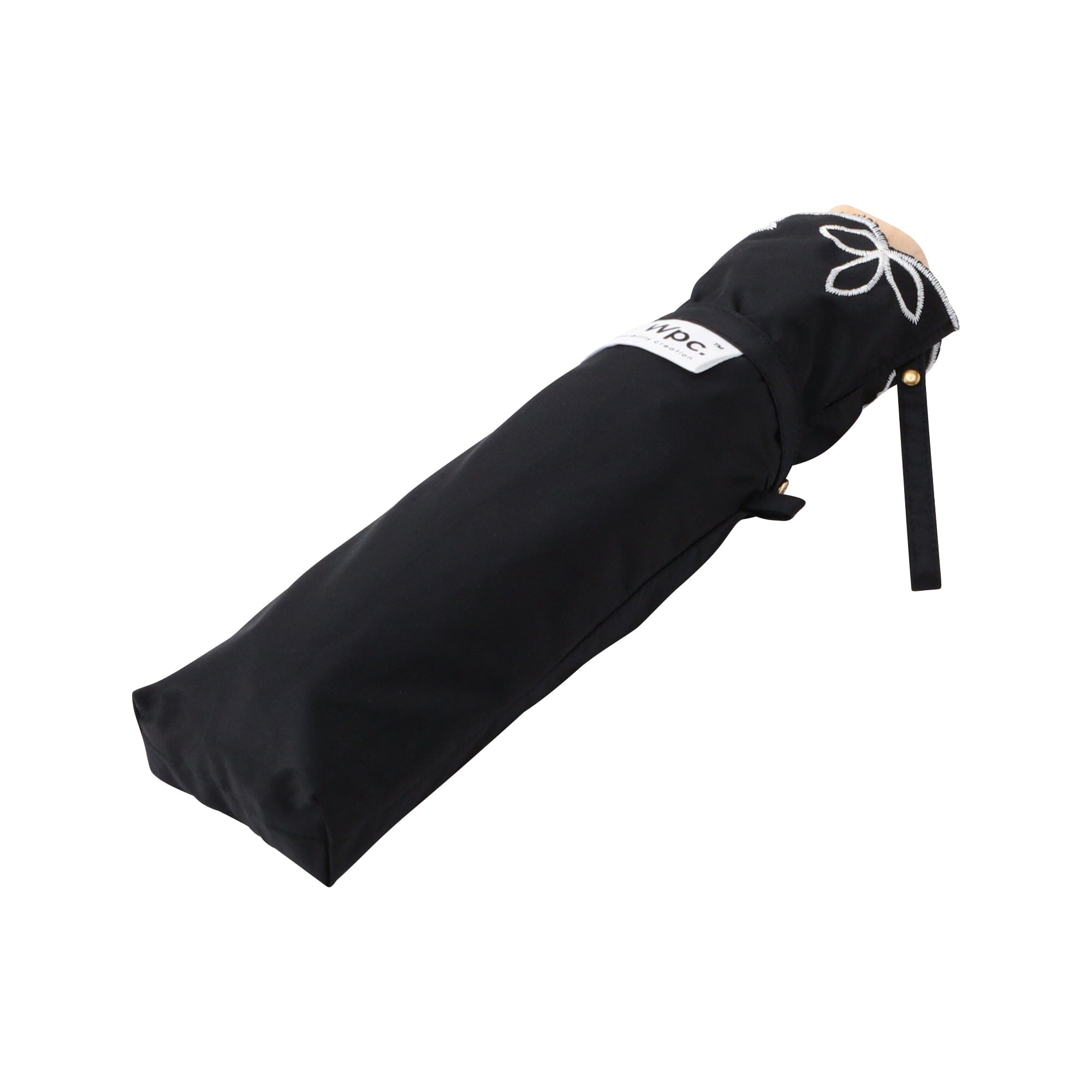 Blackout Birdcage Wide Scallop Folding Umbrella Black