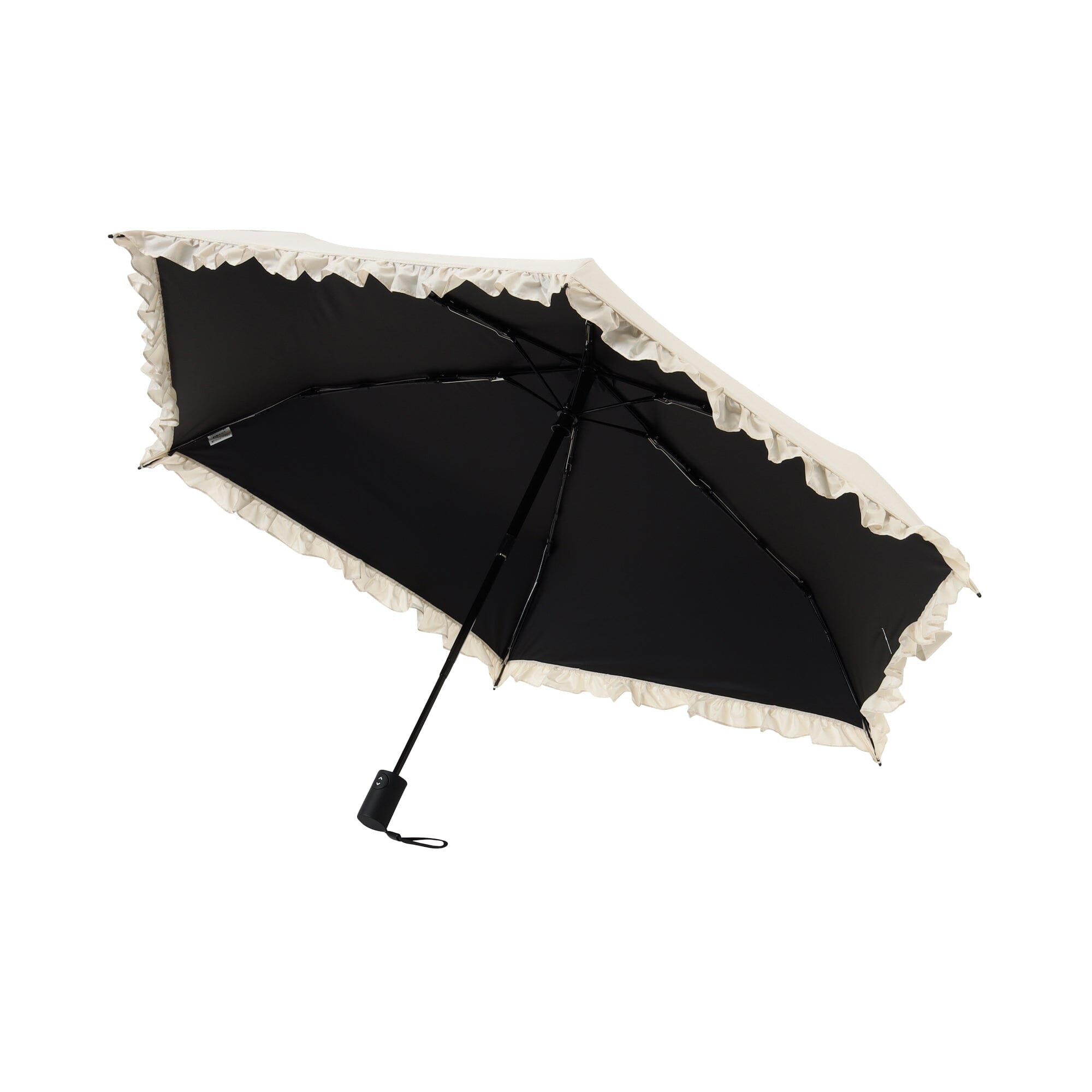 Automatic Classic Frill Mini Umbrella 50cm Beige