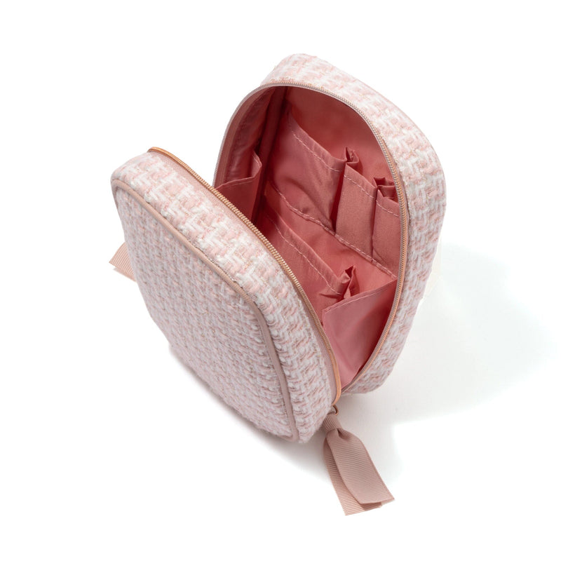 Tweed Stand Pouch  Pink