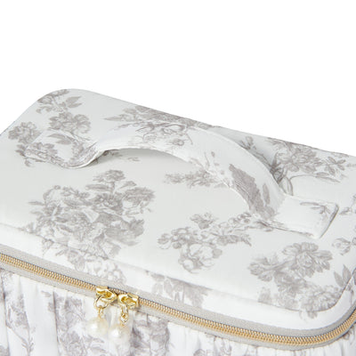 Classic Flower Vanity Pouch Small Beige