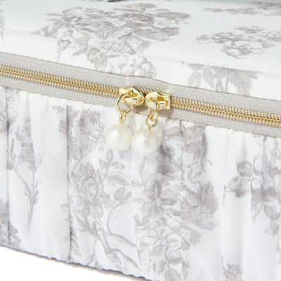 Classic Flower Vanity Pouch Small Beige