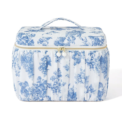 Classic Flower Vanity Pouch Large Navy