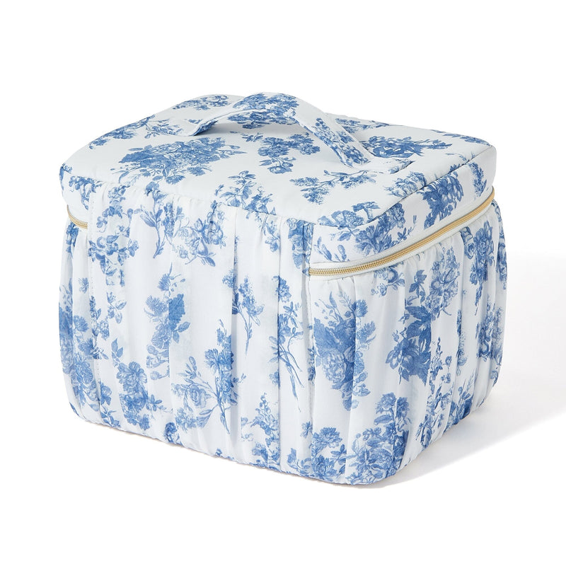 Classic Flower Vanity Pouch Large Navy