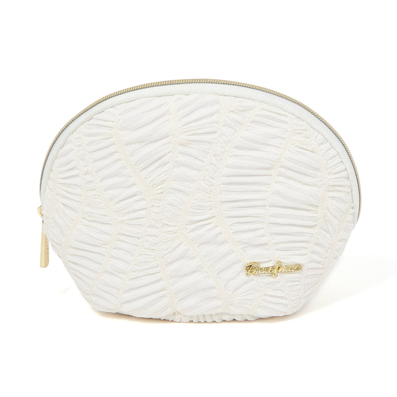 Emboss Round Pouch  Ivory