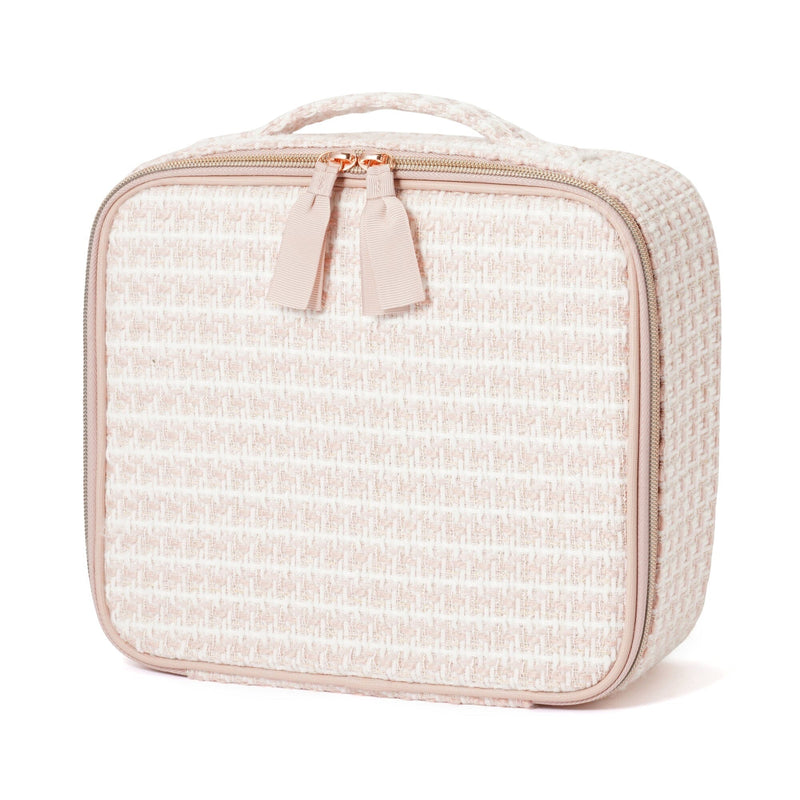 Tweed Vanity Makeup Bag Pink