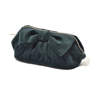 Velour Ribbon Wire Pouch Green