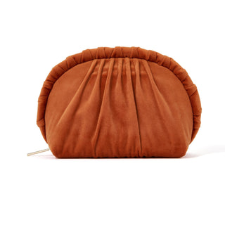Velour Pleat Pouch Small Orange