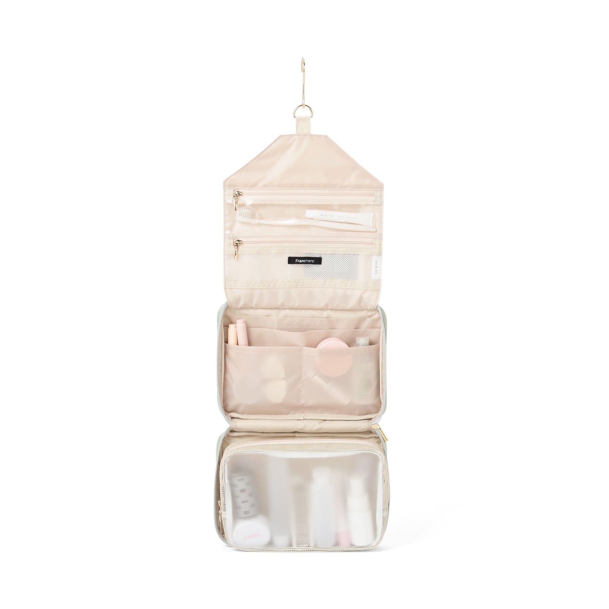 Bicolor Hanging Pouch Large Mint x Ivory