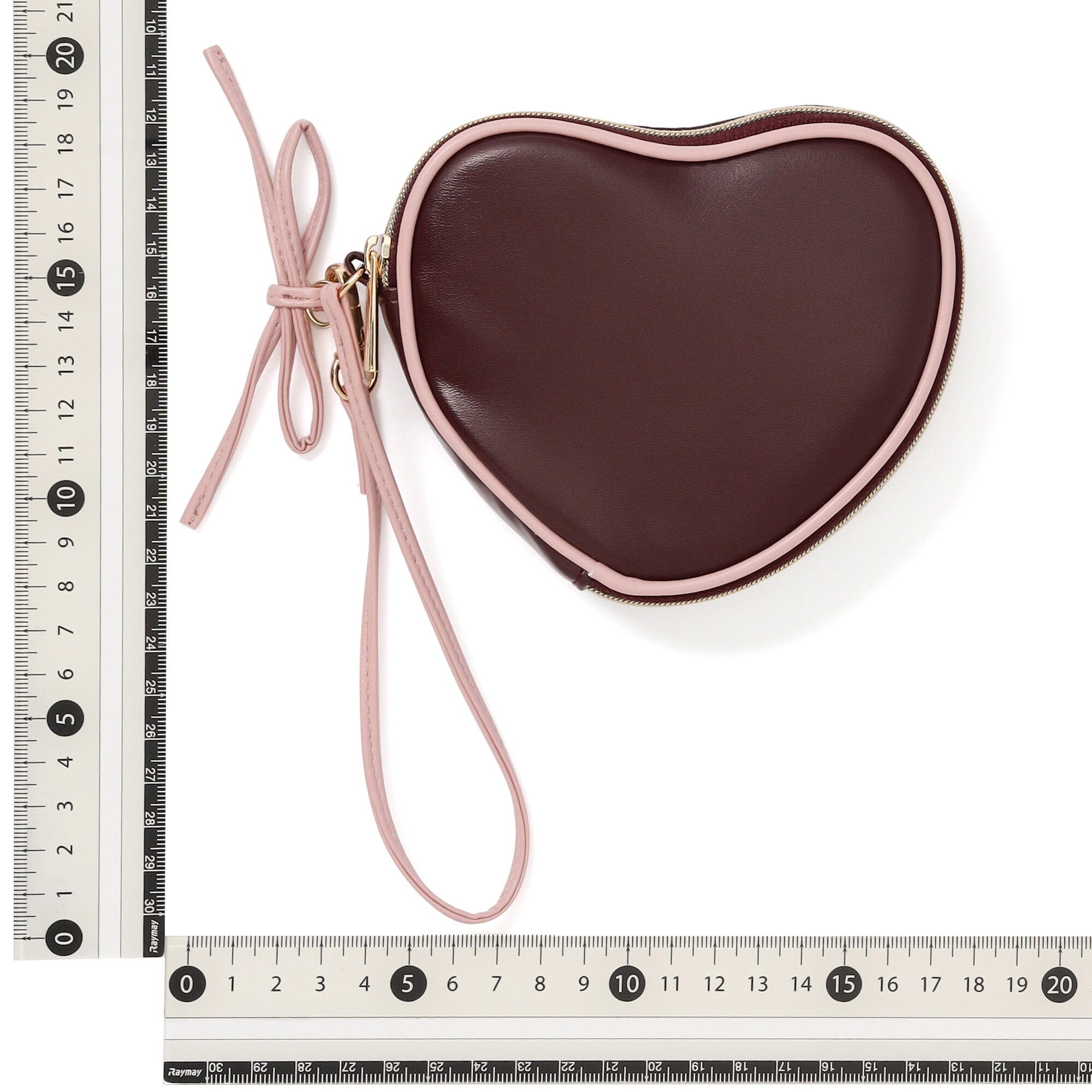 Heart Shaped Mini Pouch Brown
