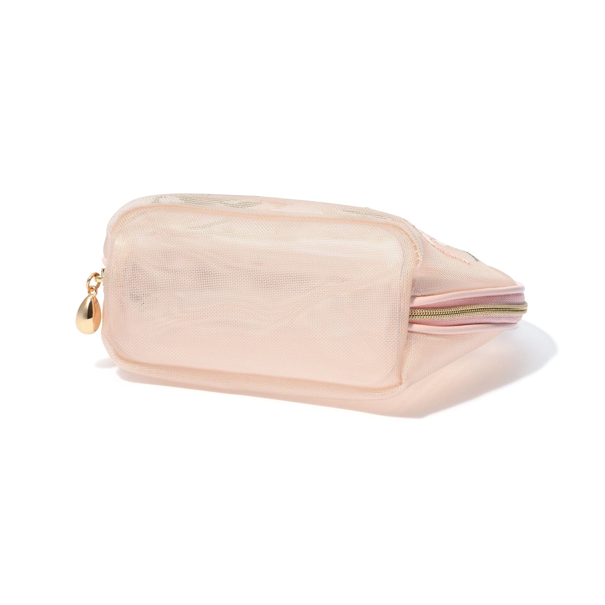 Mesh Embroidery Pouch Small Pink