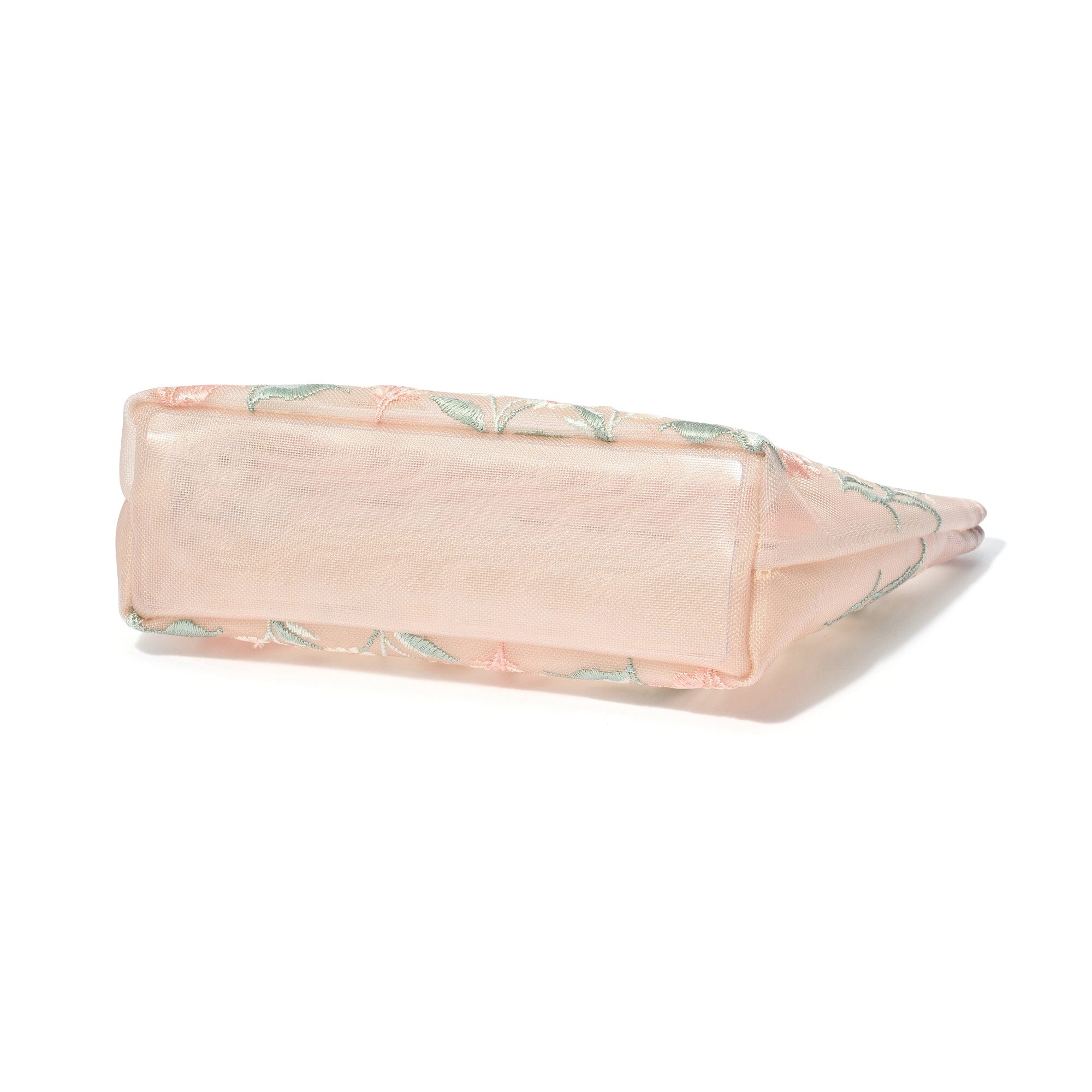 Mesh Embroidery Pouch Large Pink