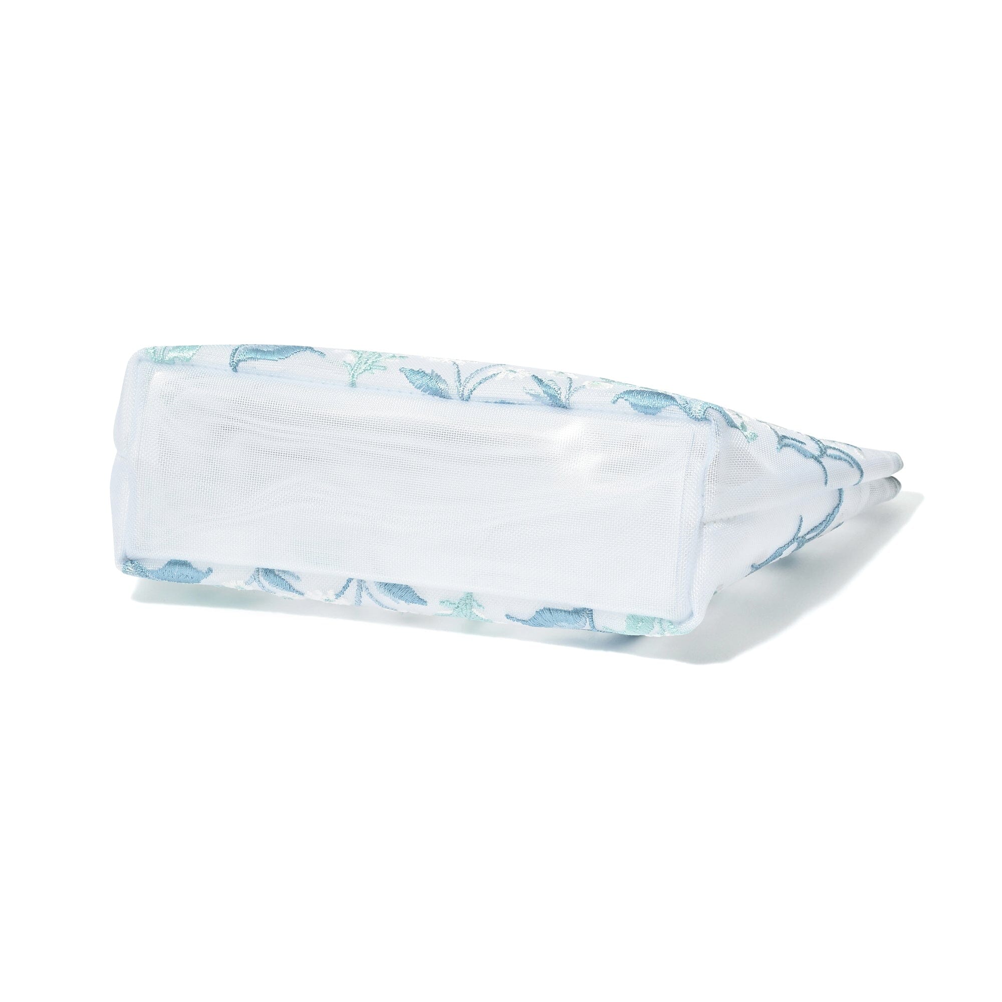 Mesh Embroidery Pouch Large Light Blue