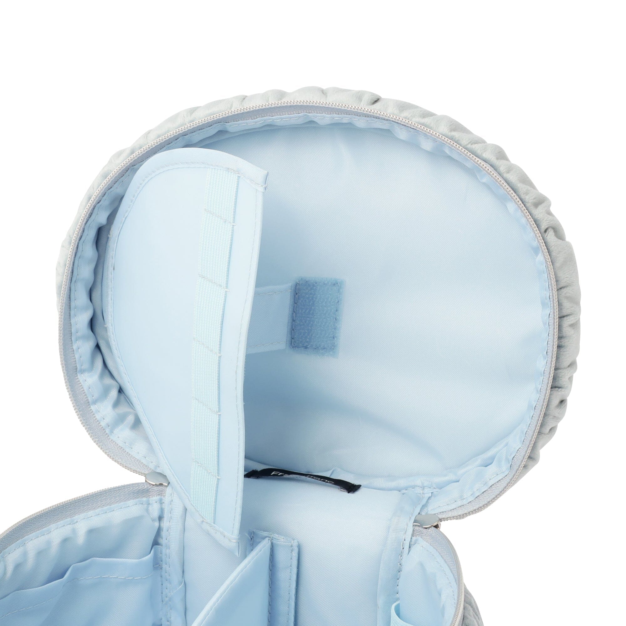 Velour Ribbon Vanity Pouch S Light Blue