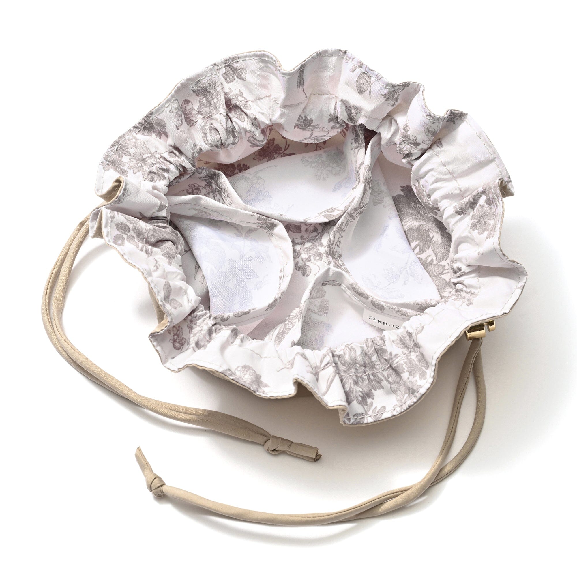 Accessory Drawstring Pouch Classic Flower Design  Pink