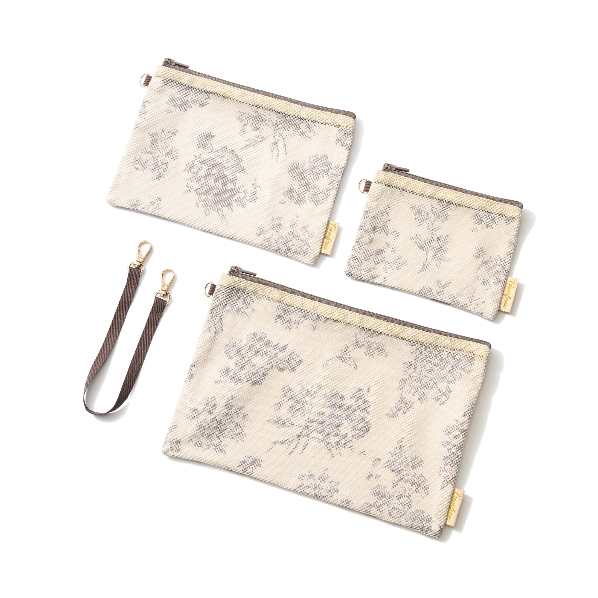 Mesh Pouch Set Classic Flower  Pink