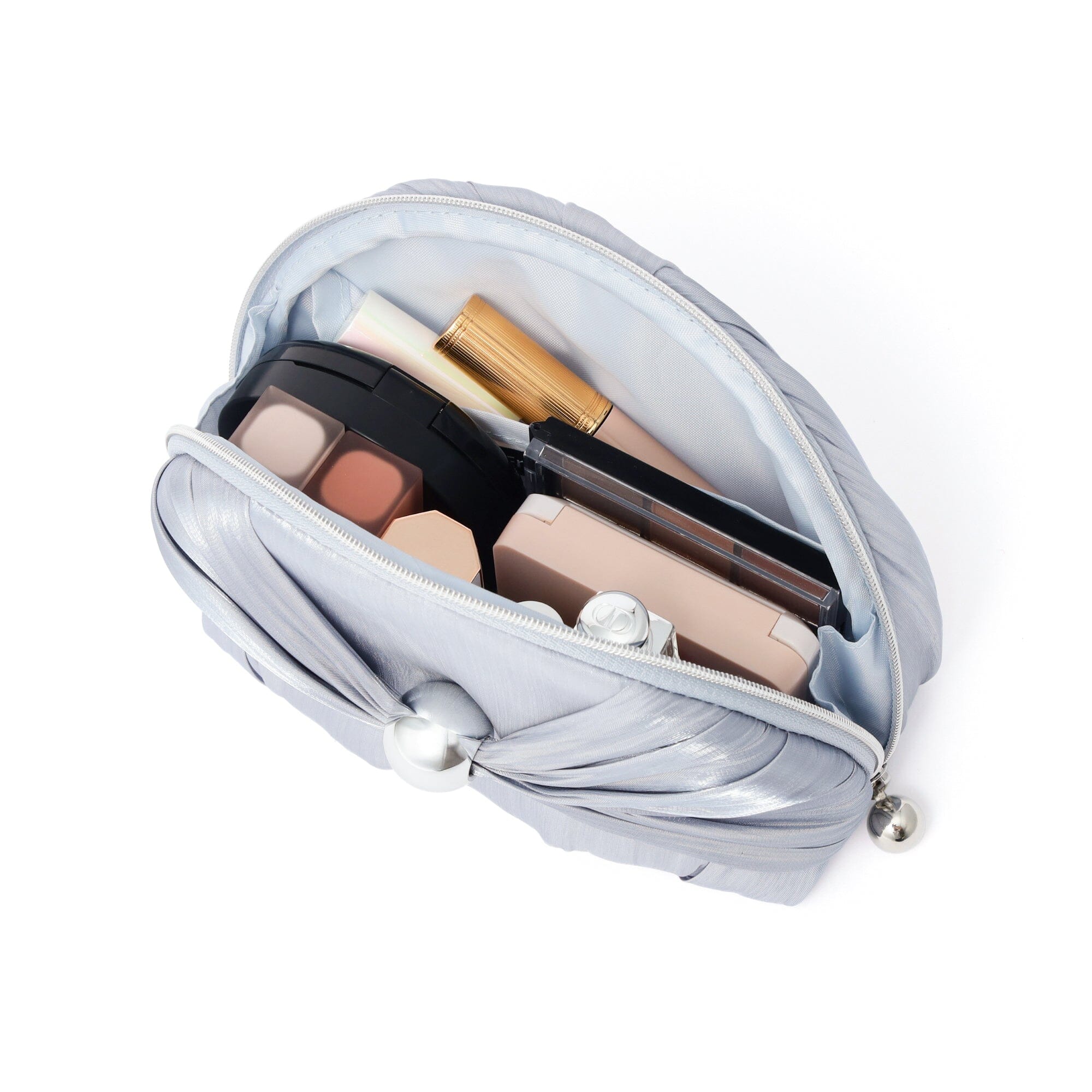 Chiffon Ribbon Pouch S Light Blue