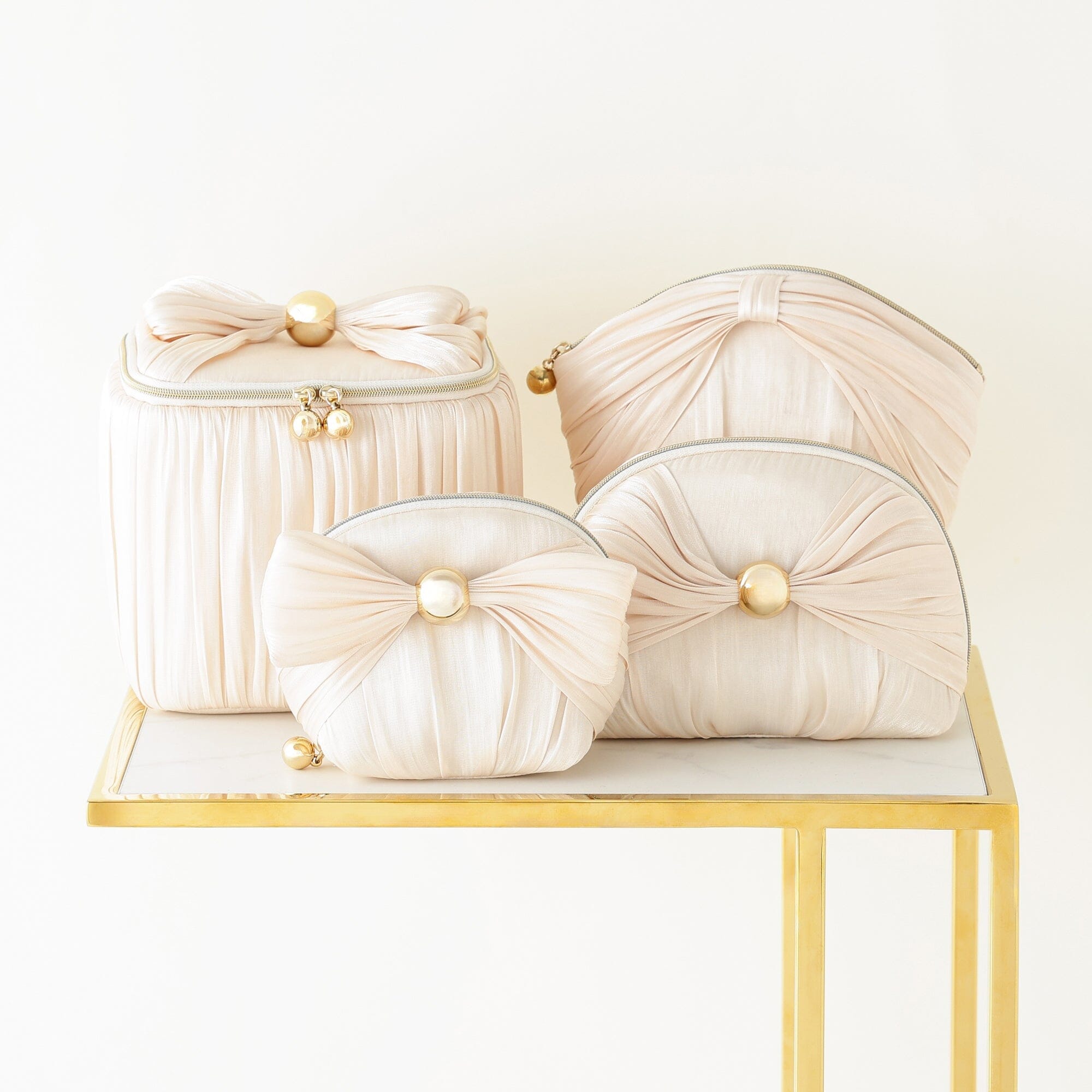 Chiffon Ribbon Vanity Pouch M Ivory