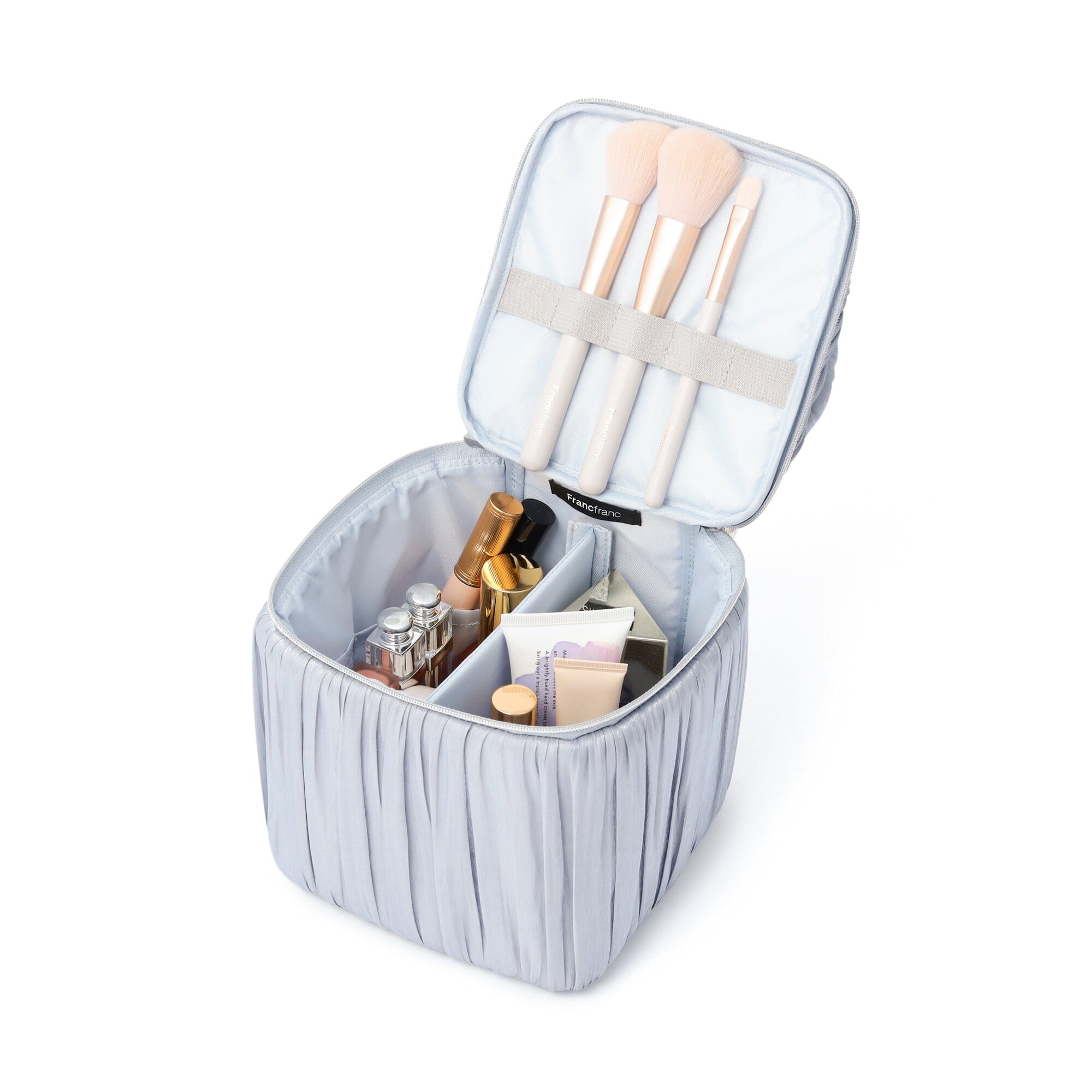 Chiffon Ribbon Vanity Pouch M Light Blue