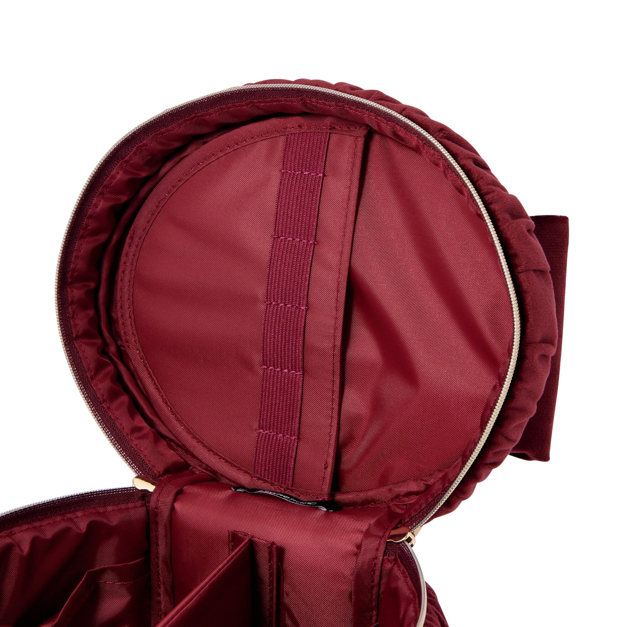Velvet Ribbon Vanity Pouch Small Dark Red