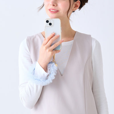 Smartphone hand strap tulle blue