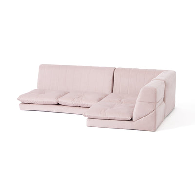 Famille Low Sofa Plus Corner W750×D750×H460mm Pink