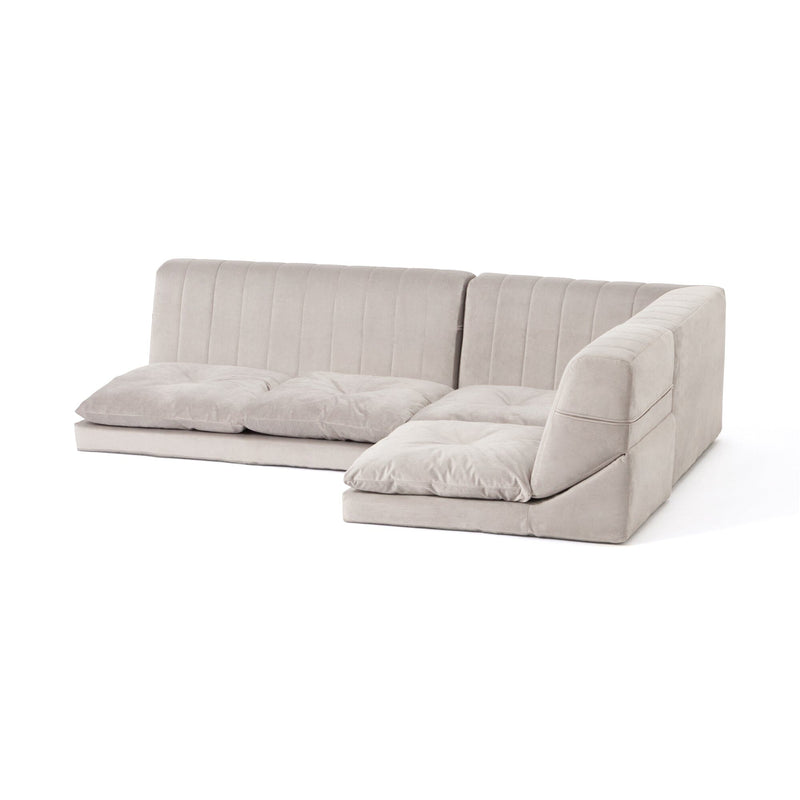 Famille Low Sofa Plus Corner W750×D750×H460mm Grey