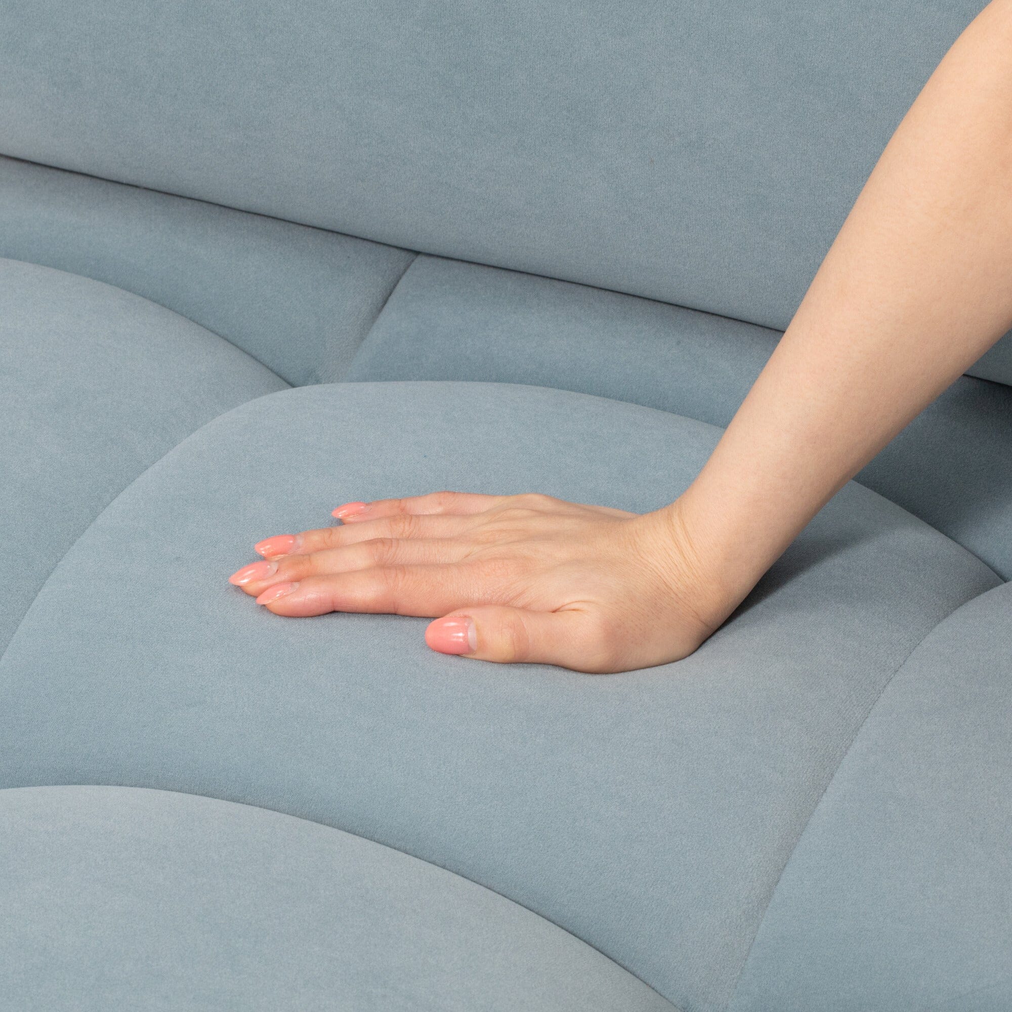 Puffy Sofa Armless Blue W795×D795×H630