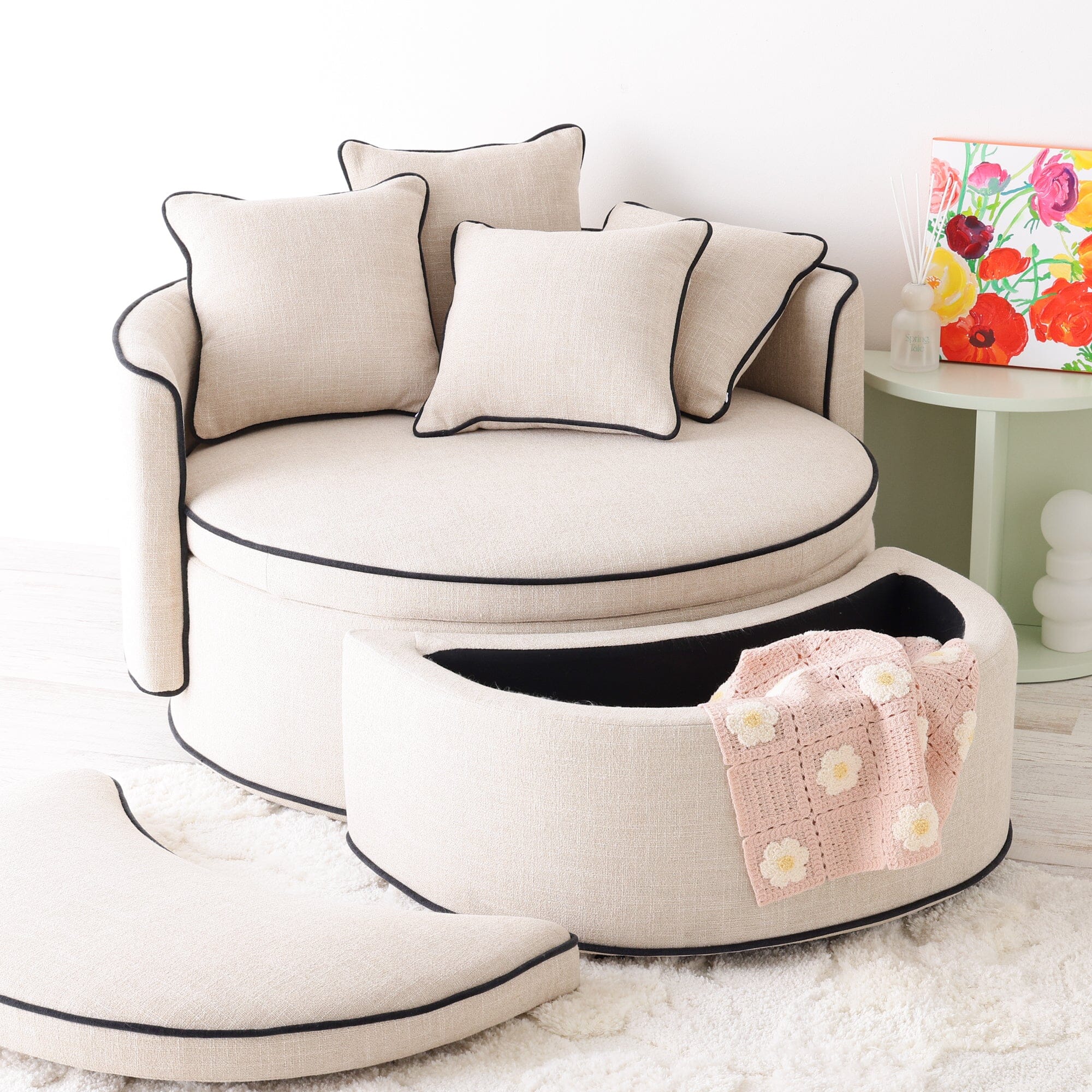 Nook Sofa Round Light Beige