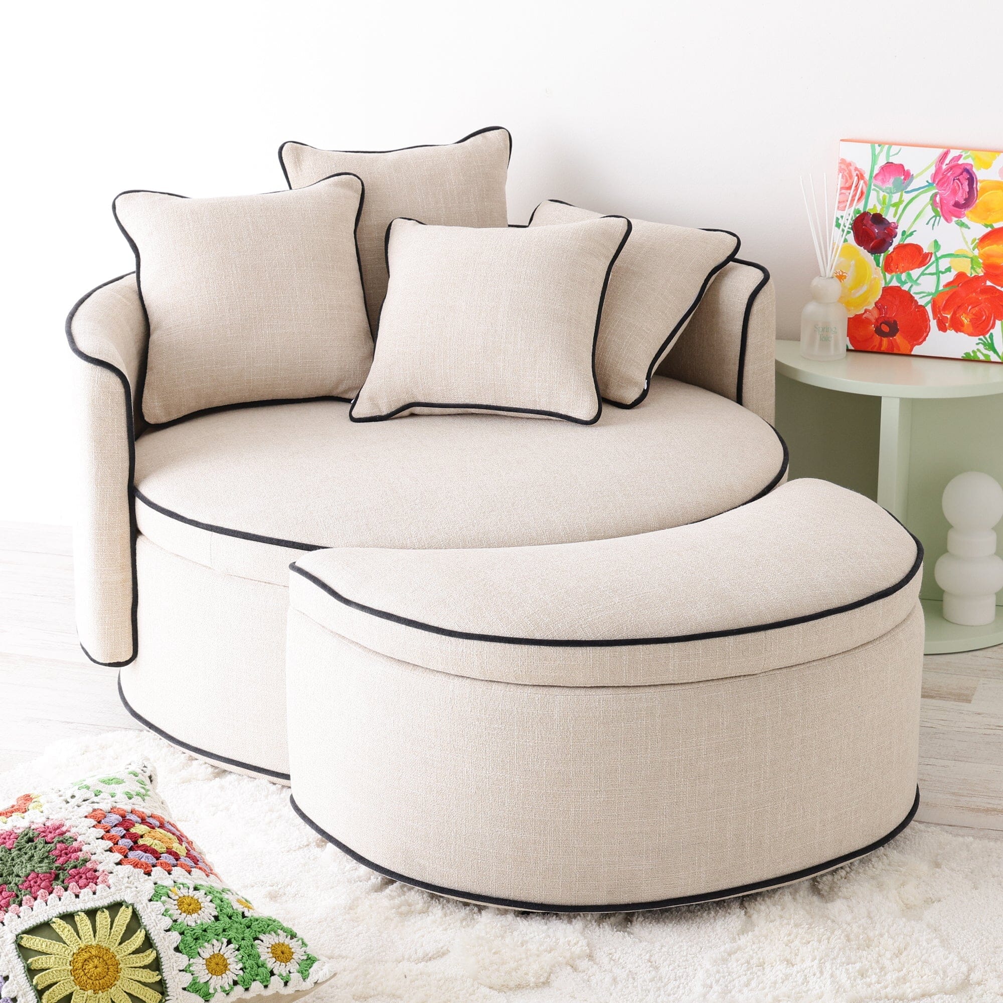 Nook Ottoman Light Brown