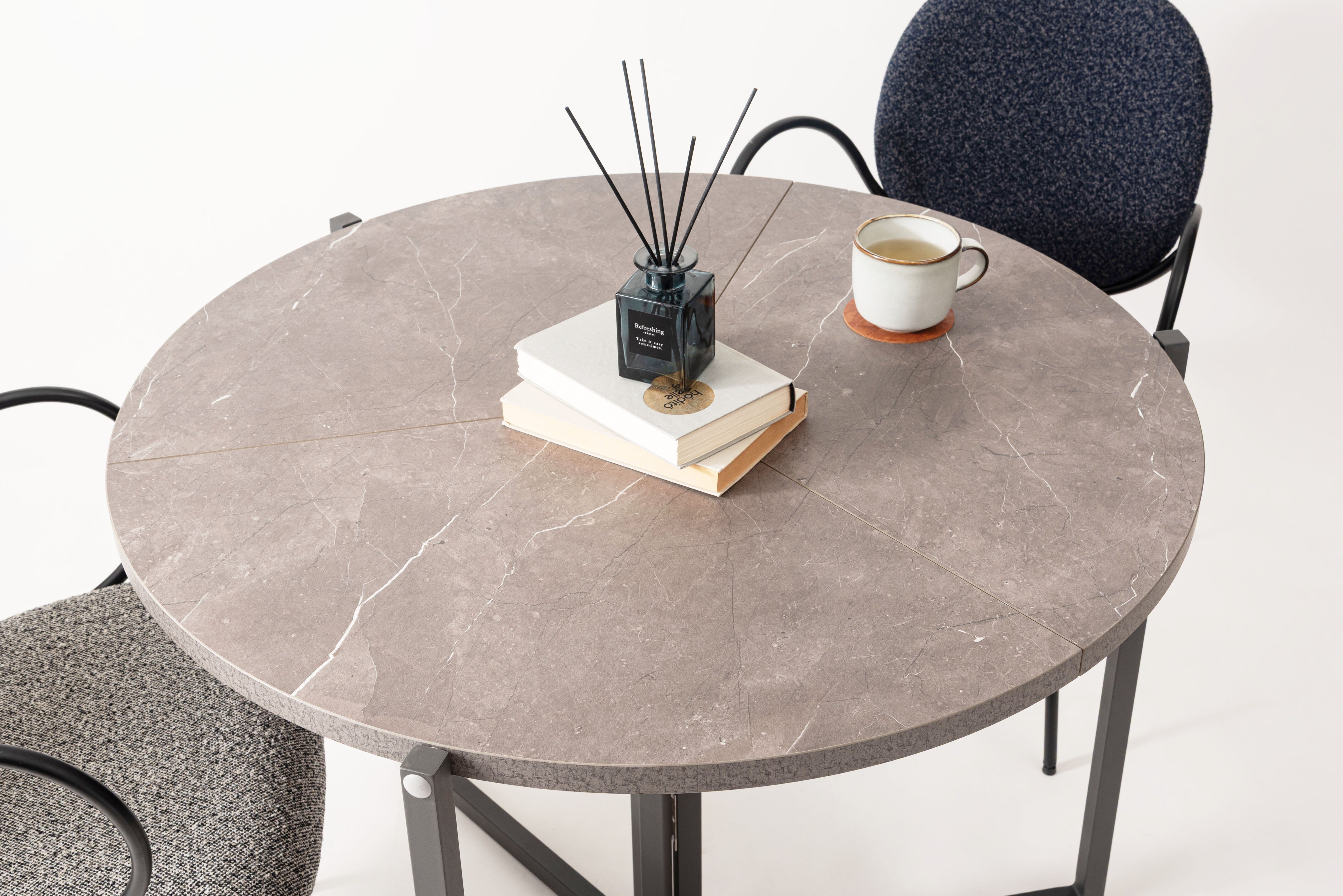 Folding Table Round  90 Gray