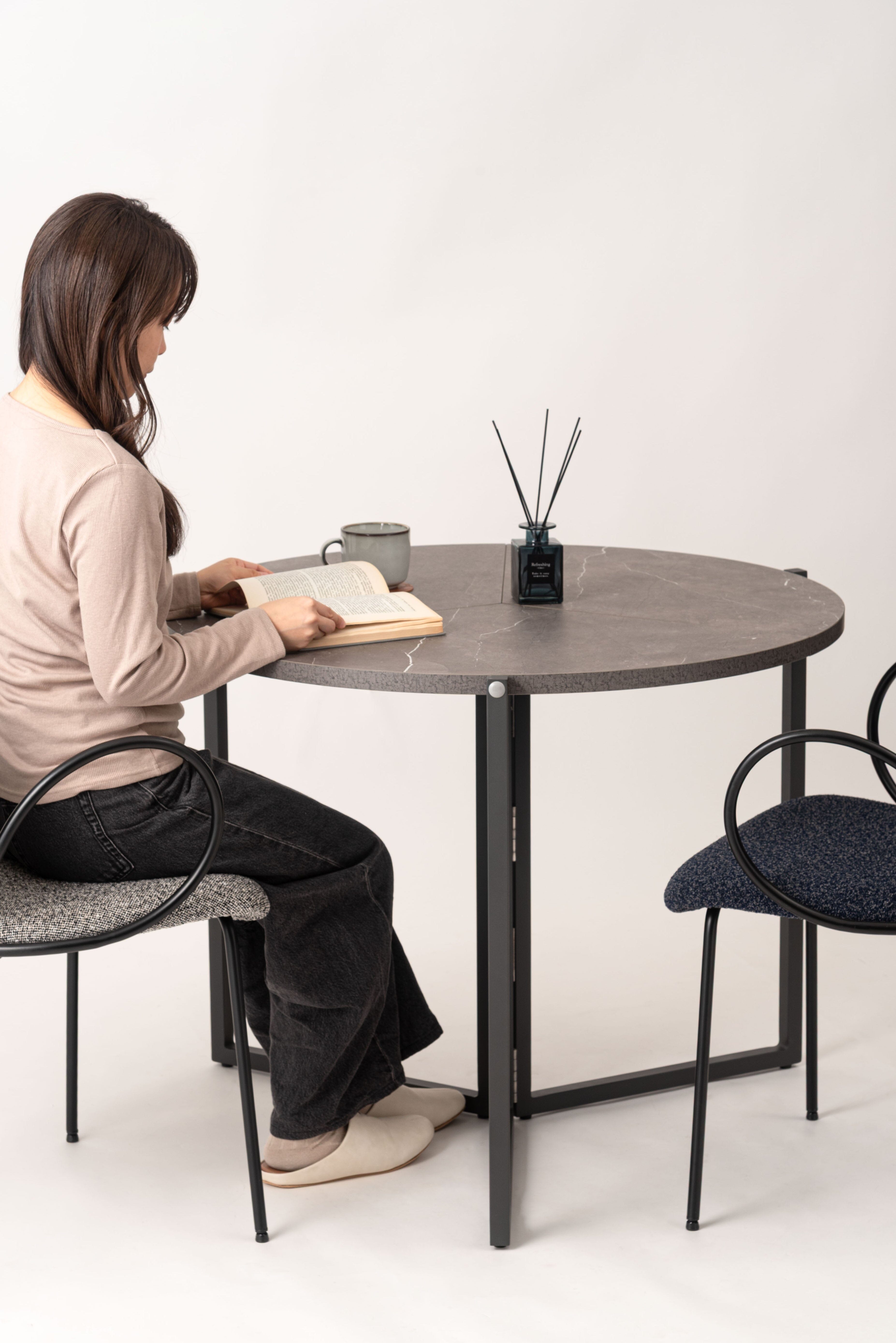 Folding Table Round  90 Gray