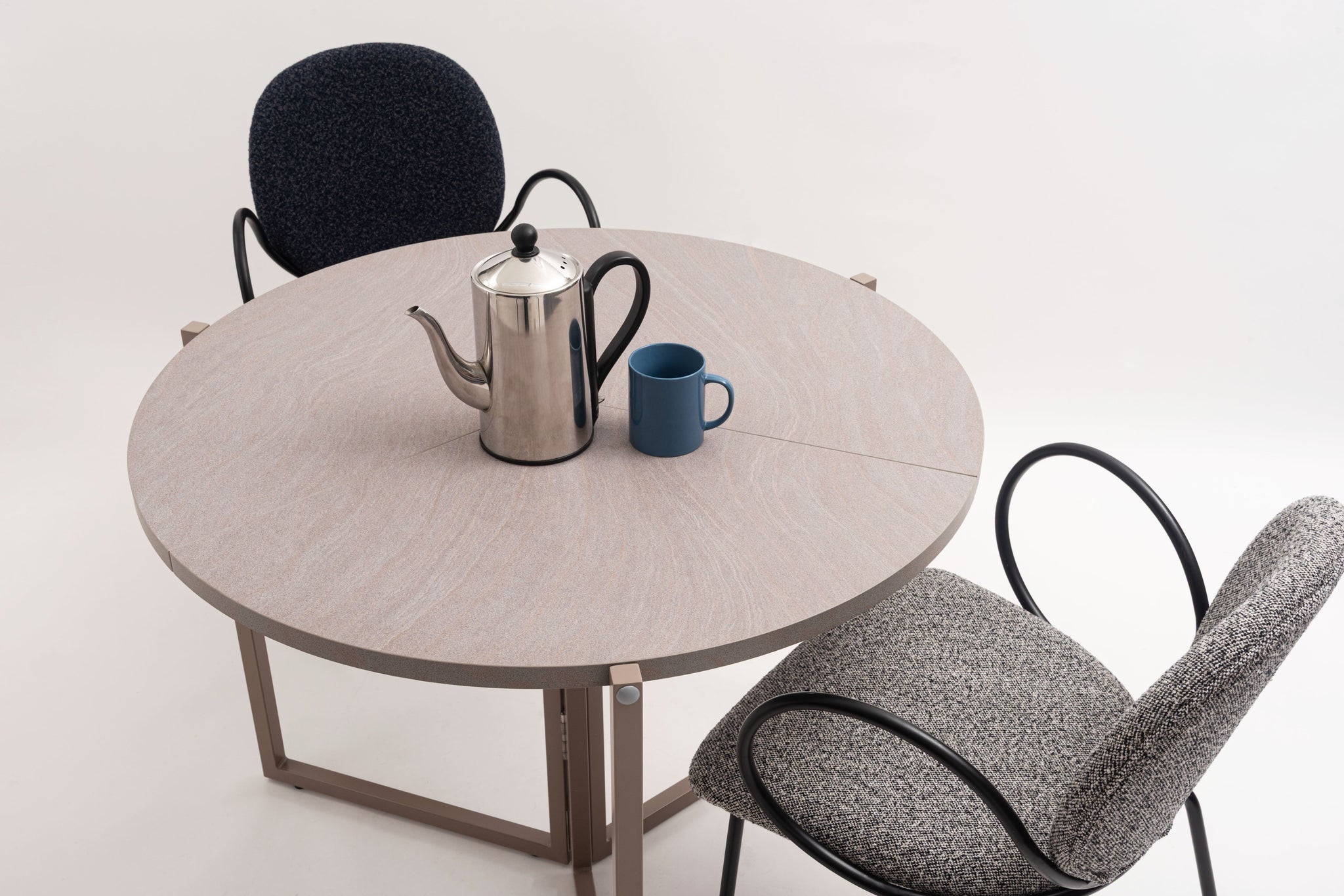 Folding Table Round  90 Beige
