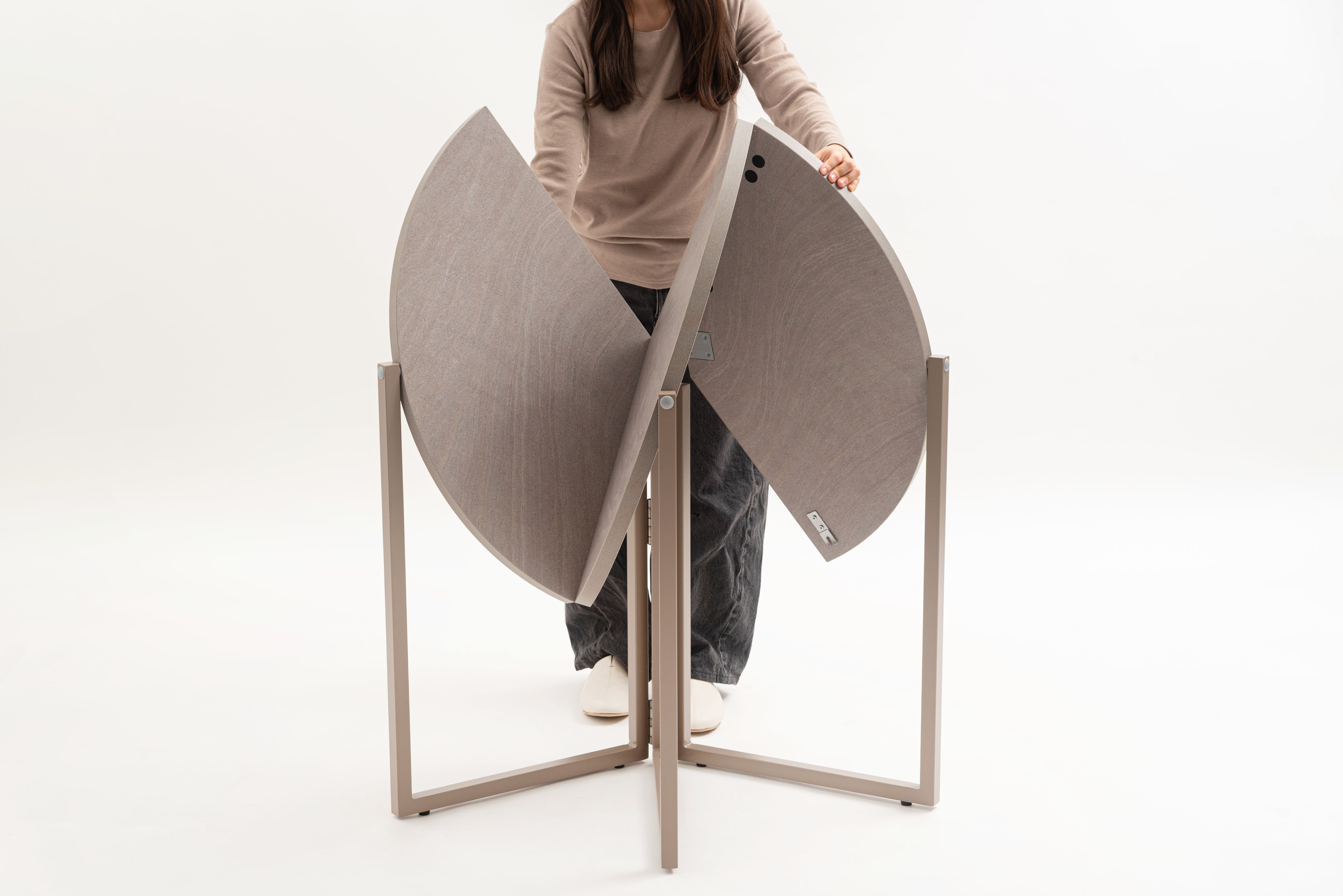 Folding Table Round  90 Beige