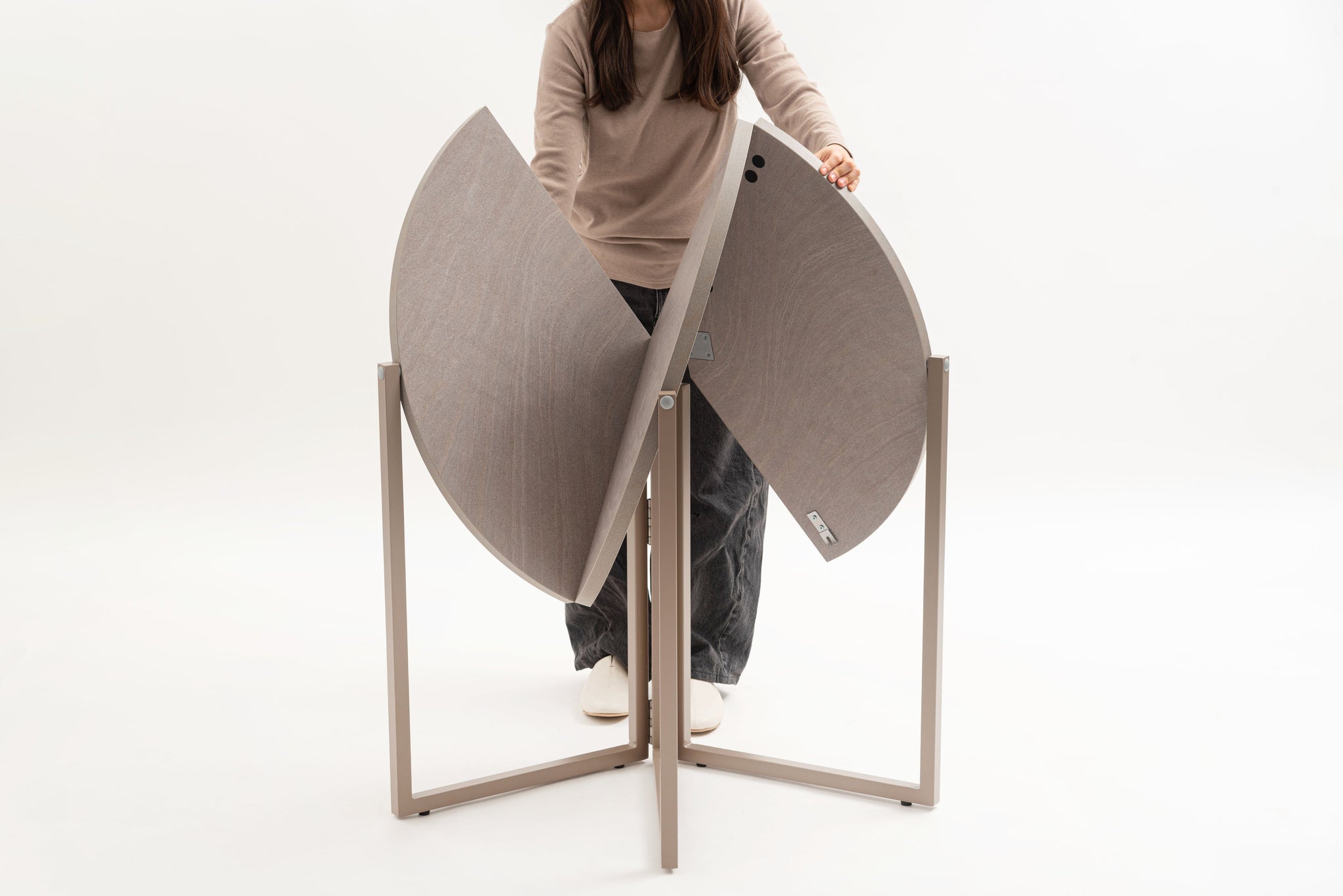 Folding Table Round  90 Beige