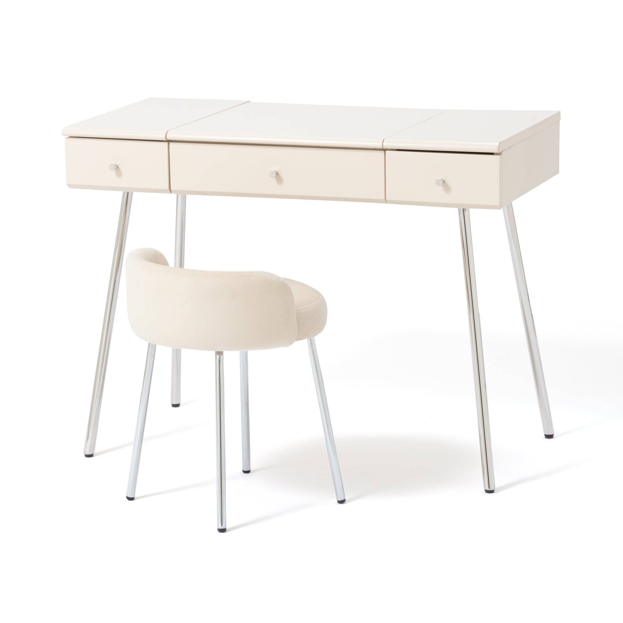 Plumor Stool Light Beige X Silver