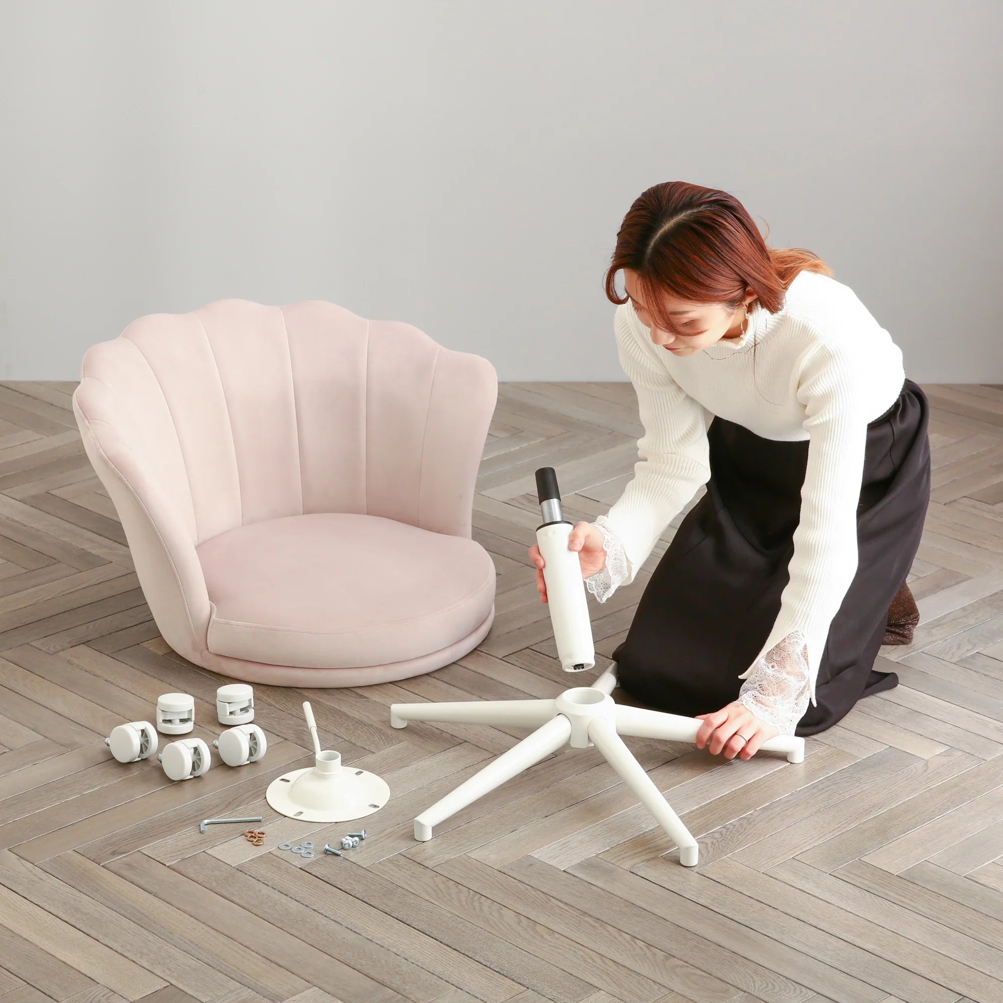 Shell Desk Chair W690×D685×H870 Pink