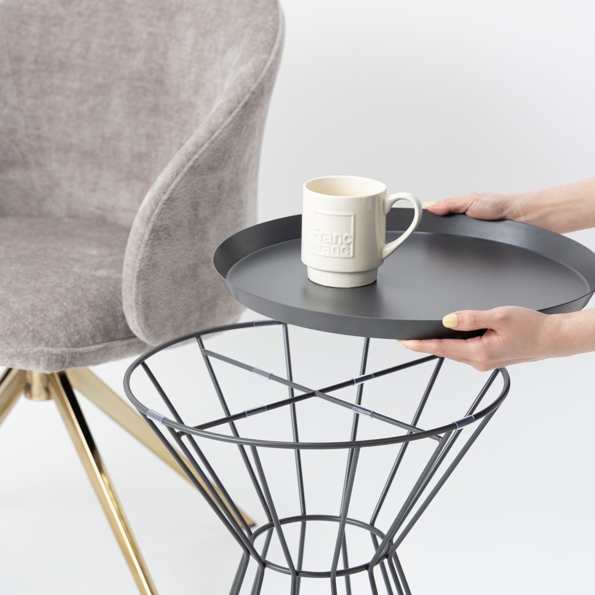 Torazo Side Table Dark Gray