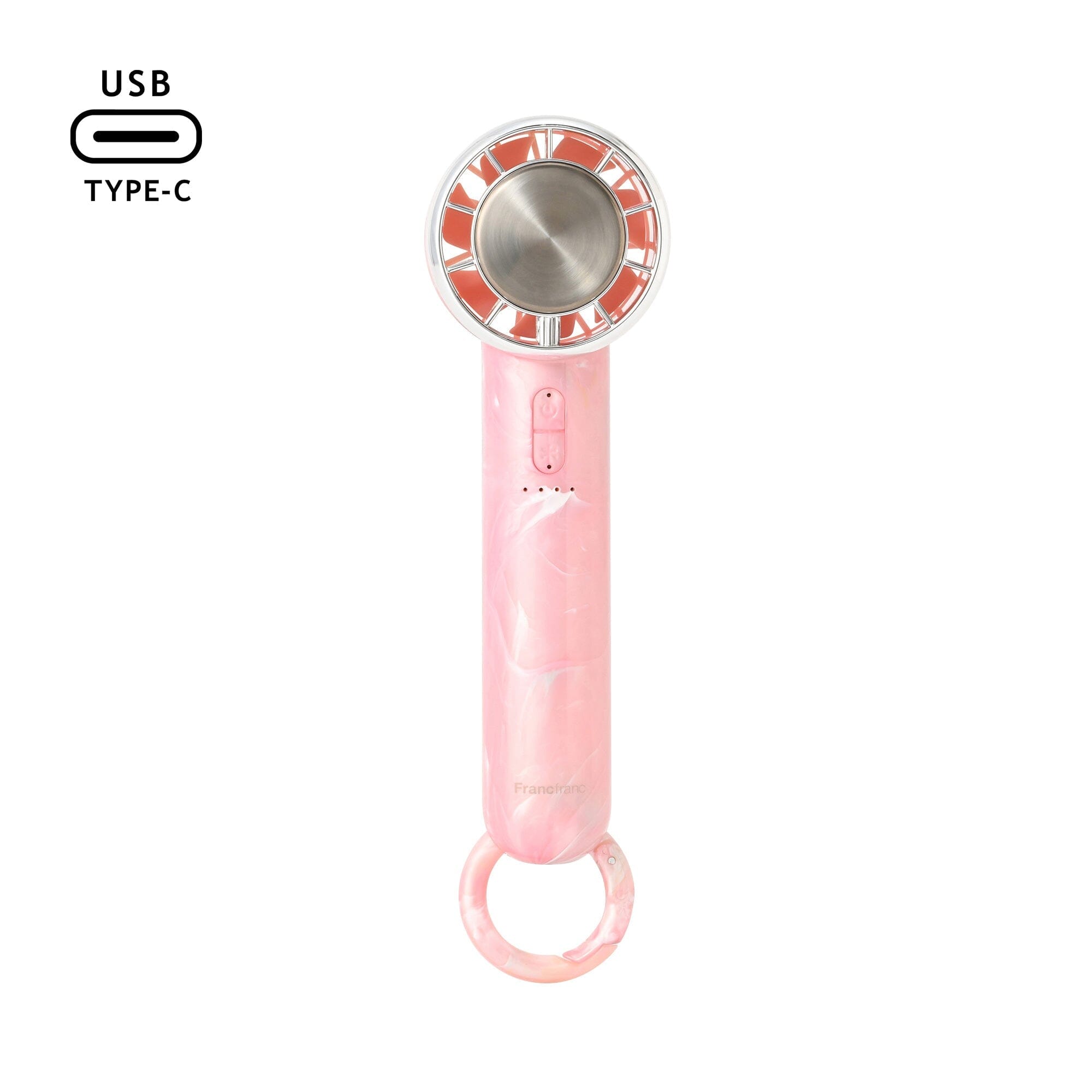 Frais Ice Plate Handy Fan Sheer Marble Pink