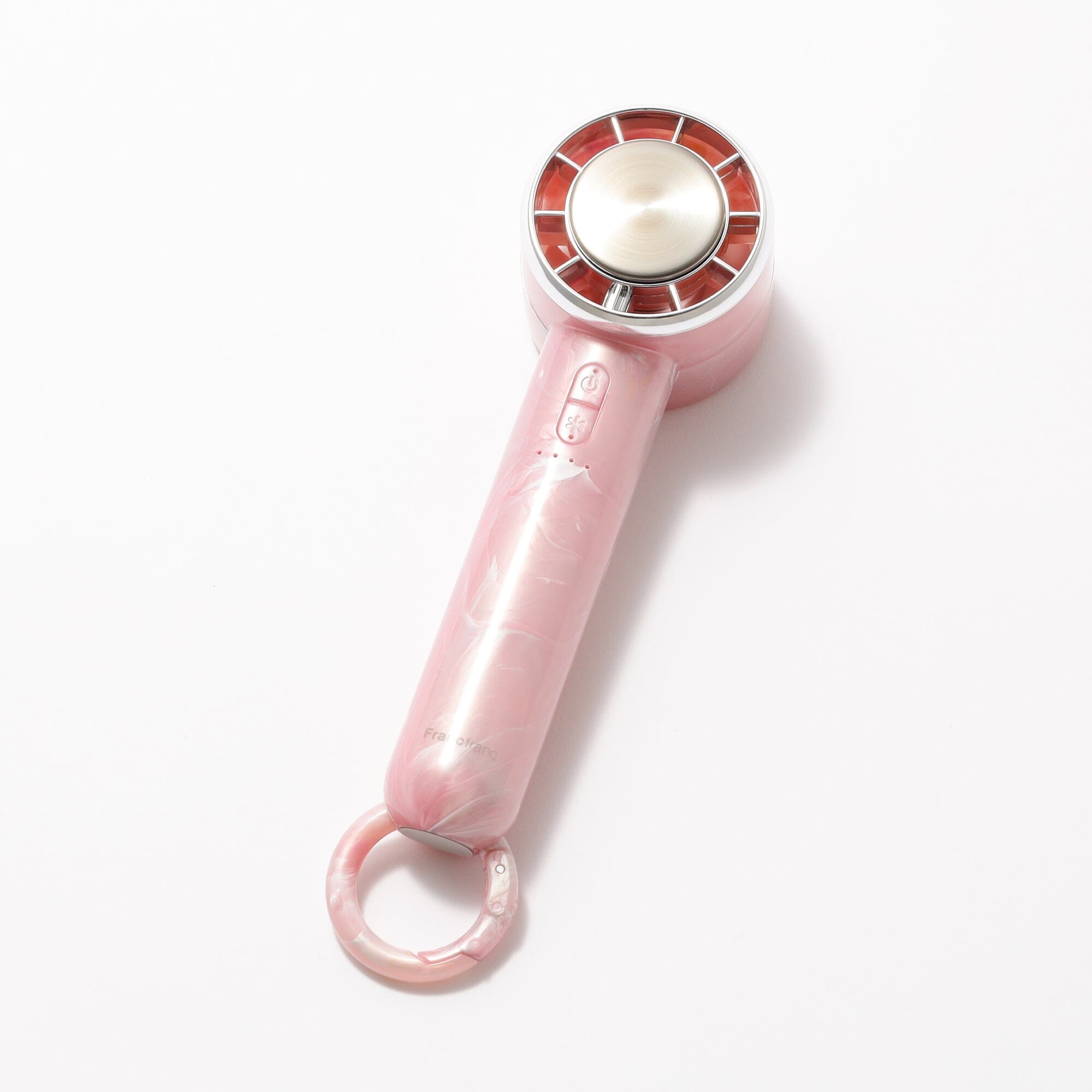 Frais Ice Plate Handy Fan Sheer Marble Pink