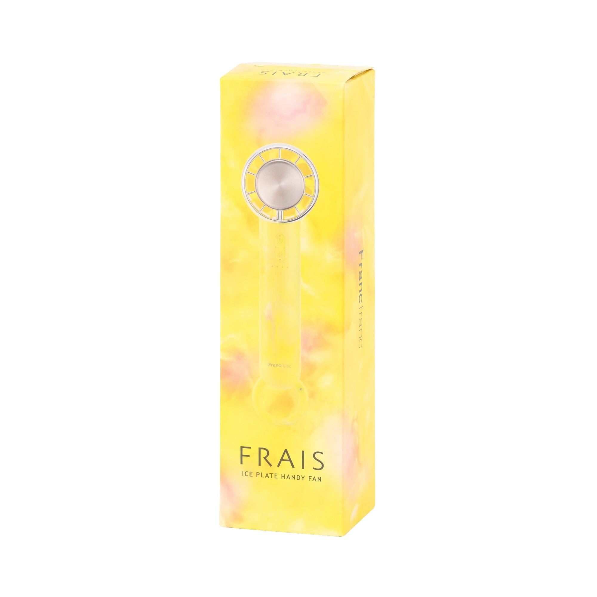 Frais Ice Plate Handy Fan Sheer Marble Yellow