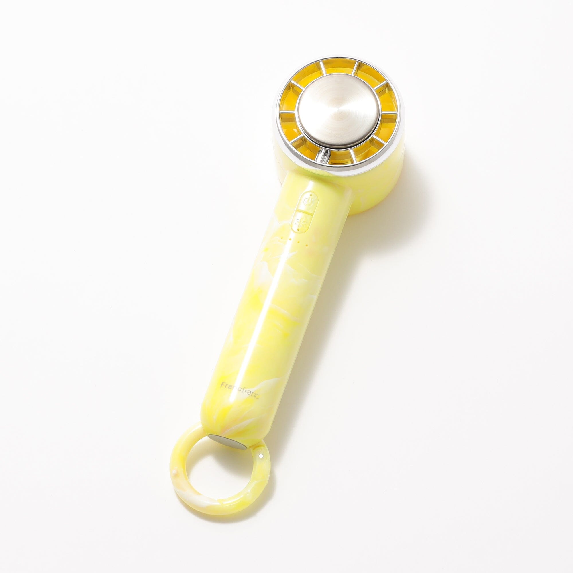 Frais Ice Plate Handy Fan Sheer Marble Yellow