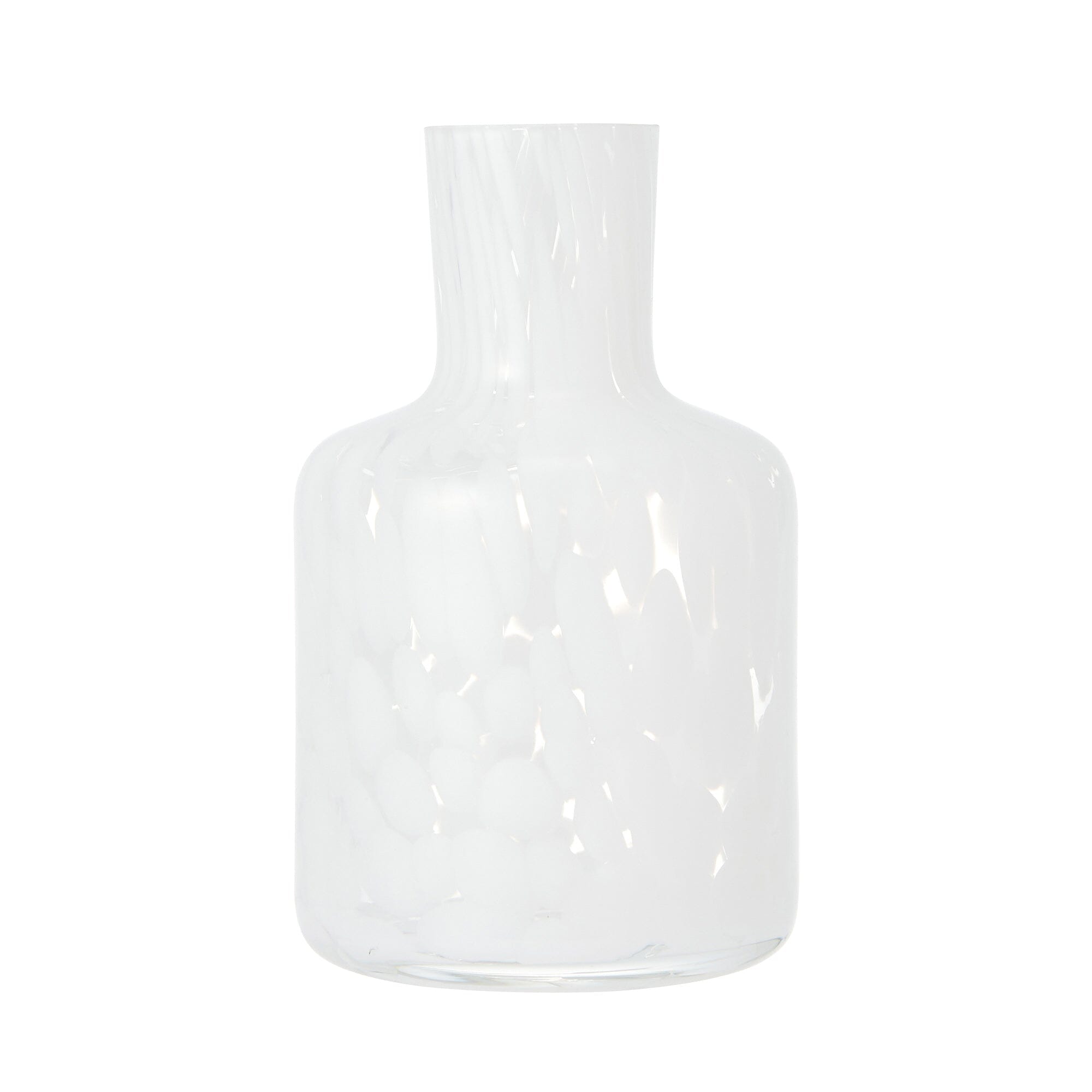 Dot Pattern Flower Vase Small White