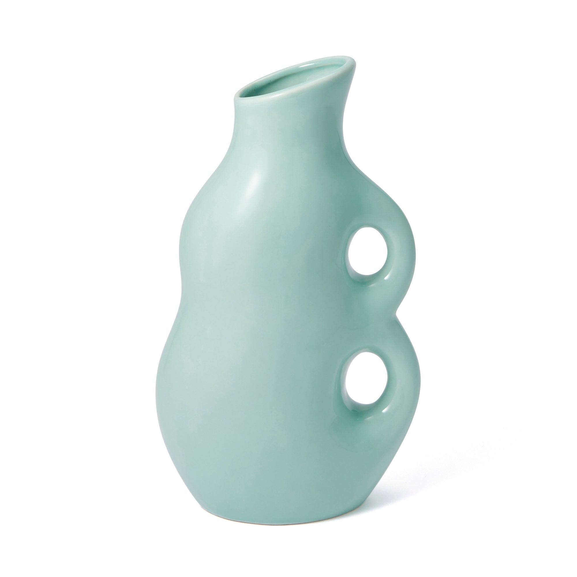 Ceramic Arty Flower Vase Large Light Blue