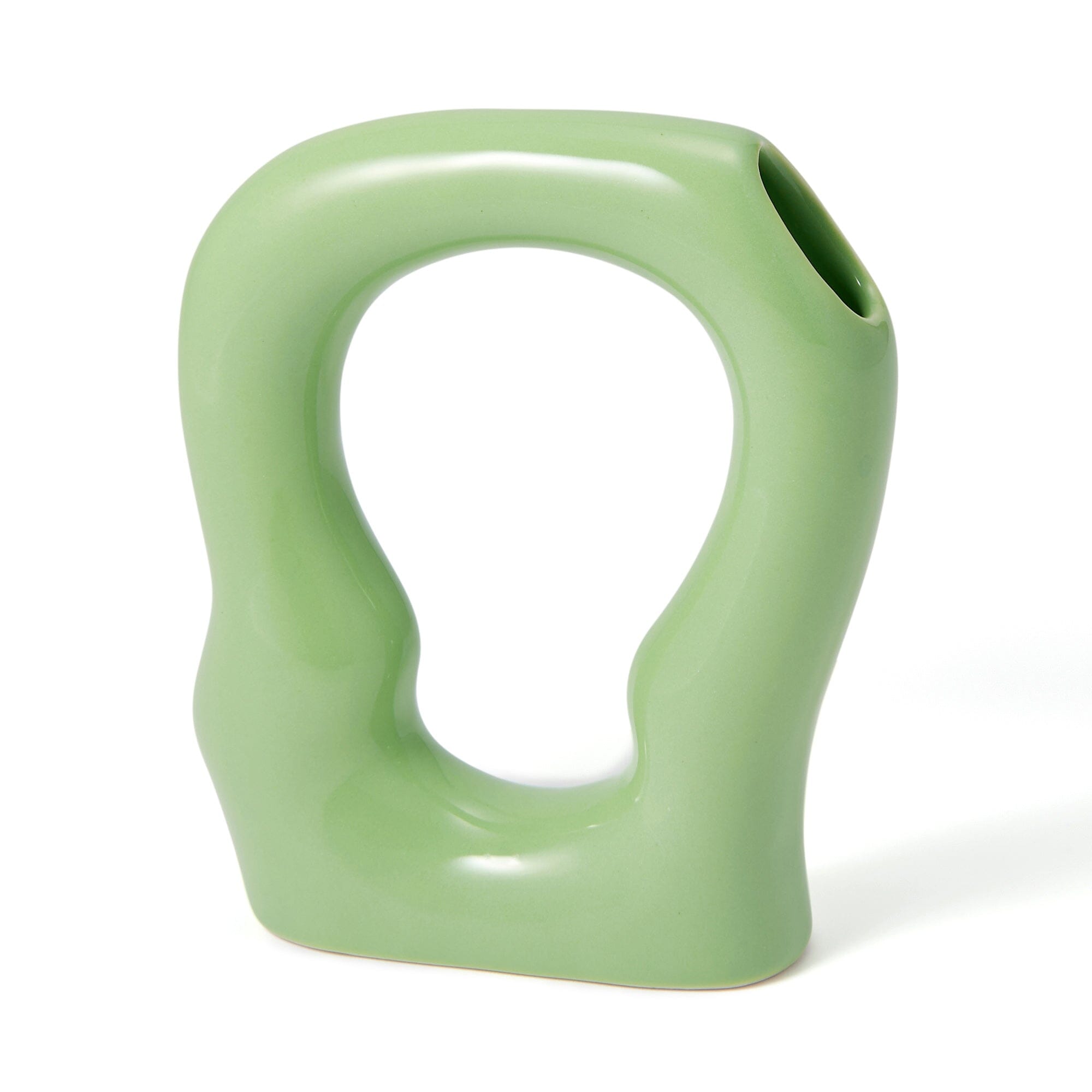 Ceramic Arty Flower Vase Medium Yellow Green