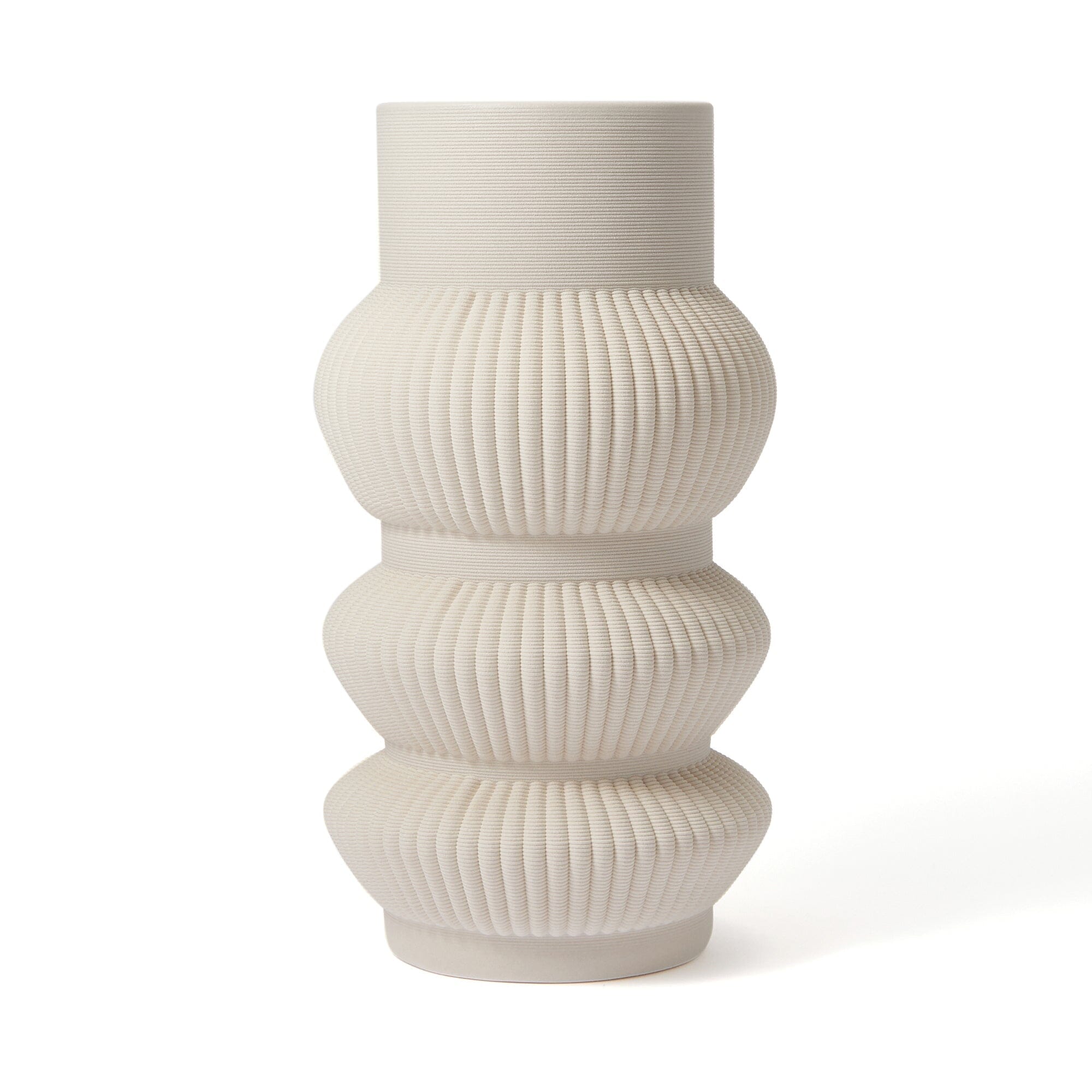 Ceramic 3D Flower Vase Large Ivory