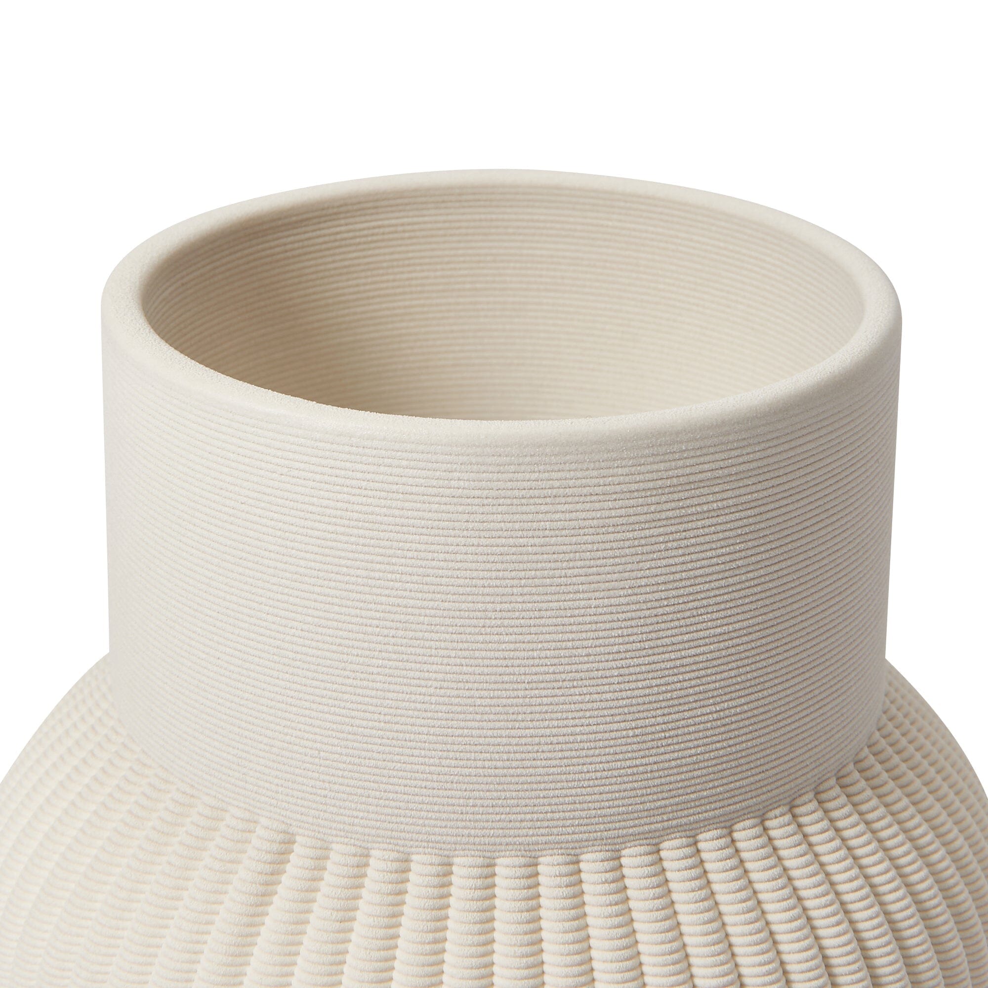 Ceramic 3D Flower Vase Large Ivory