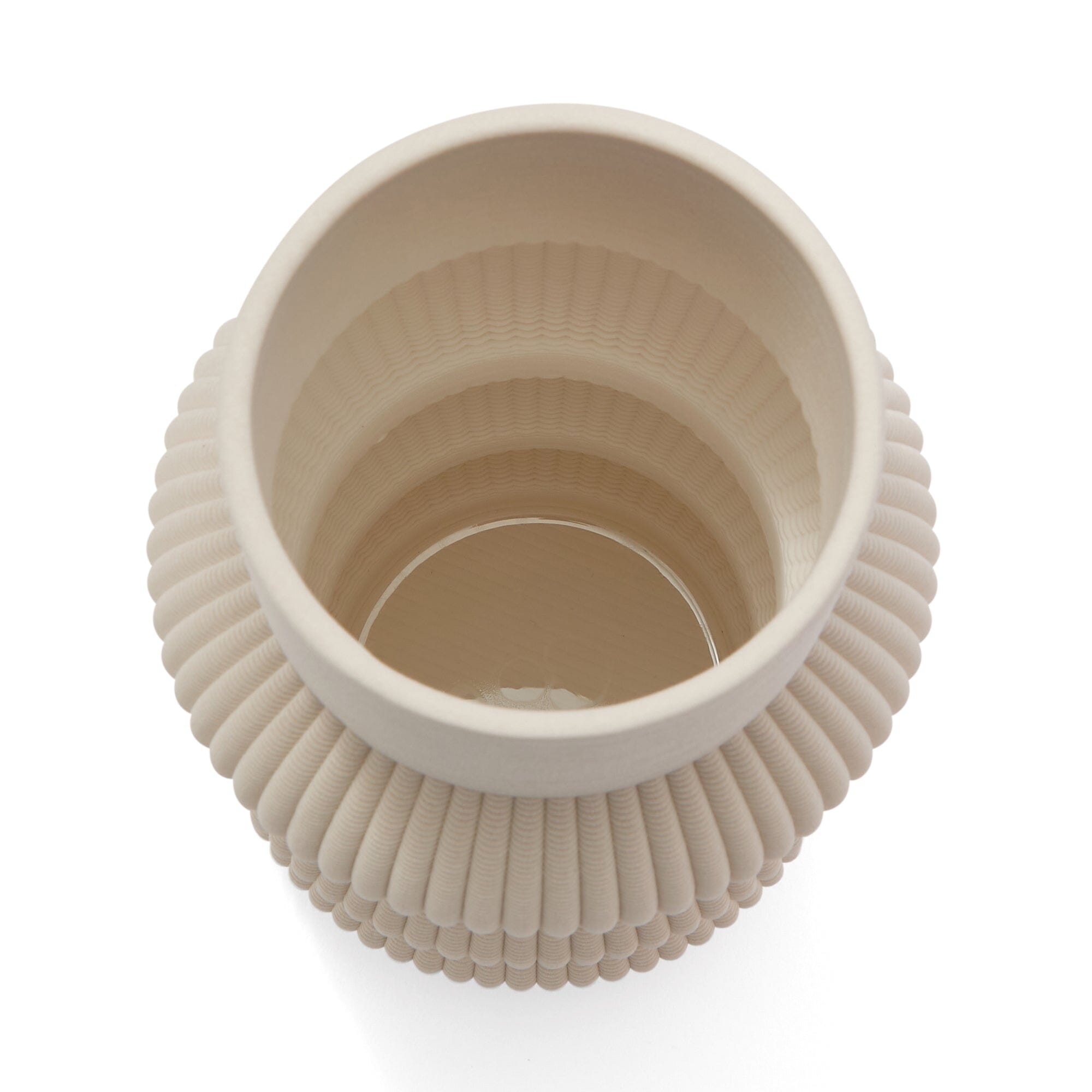 Ceramic 3D Flower Vase Large Ivory