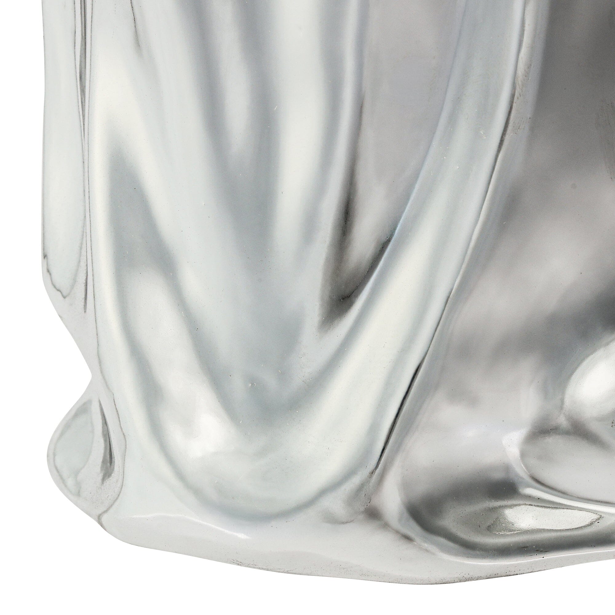 Ceramic Bag Flower Vase Medium Silver